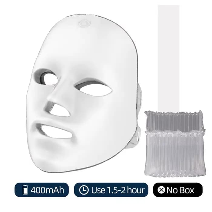 Masque facial LED sans fil 7 couleurs rechargeable portable pour le rajeunissement de la peau et les