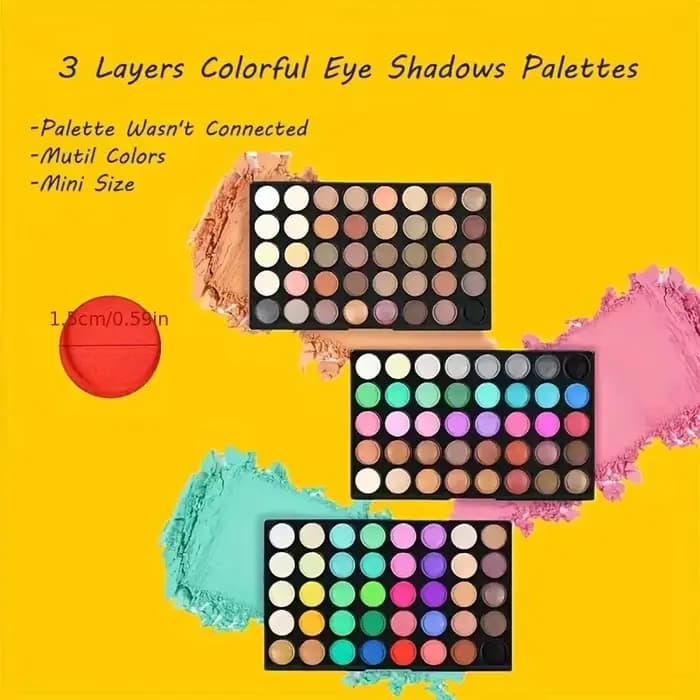 Palette de maquillage pour les yeux 120 couleurs, palette de fards à paupières 3-en-1, finitions mat