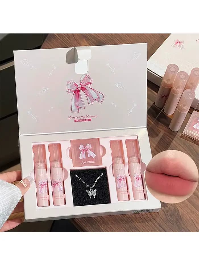 6 pièces/boîte mat rouge à lèvres ensemble lèvres maquillage velours nu brillant à lèvres hydratant 