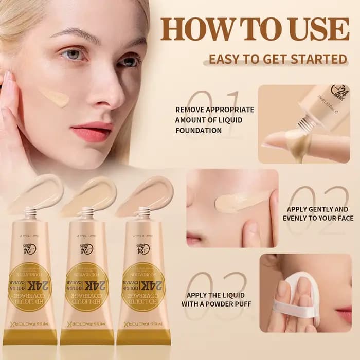 Ensemble de fond de teint liquide, crème BB, semi-correcteur, hydratant, longue durée, lumière blanc