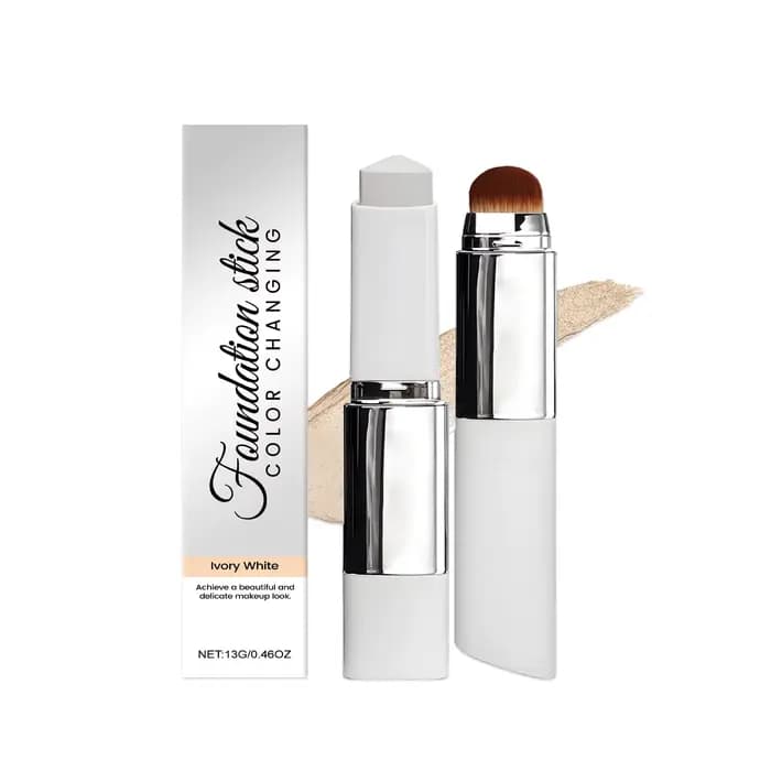 Bâton de fond de teint à couleur changeante à double action – Bâton de maquillage portable tout-en-u