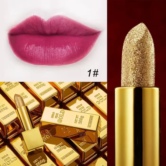 Rouge à lèvres à paillettes, maquillage hydratant, velours mat, or, imperméable, Sexy, rouge brillan