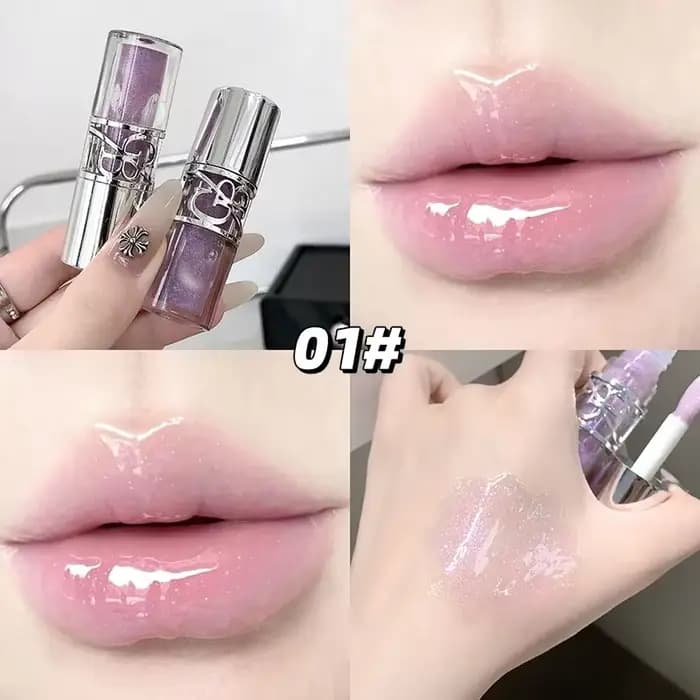 Verre clair gris café brillant à lèvres miroir aqueux hydrater plus dodu longue durée teinte pour le