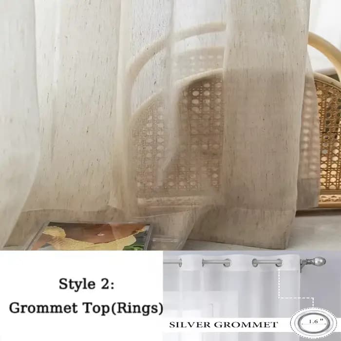 Voilages en coton et lin effet rideau, plis en S, pour salon, salle à manger, chambre, décoration de