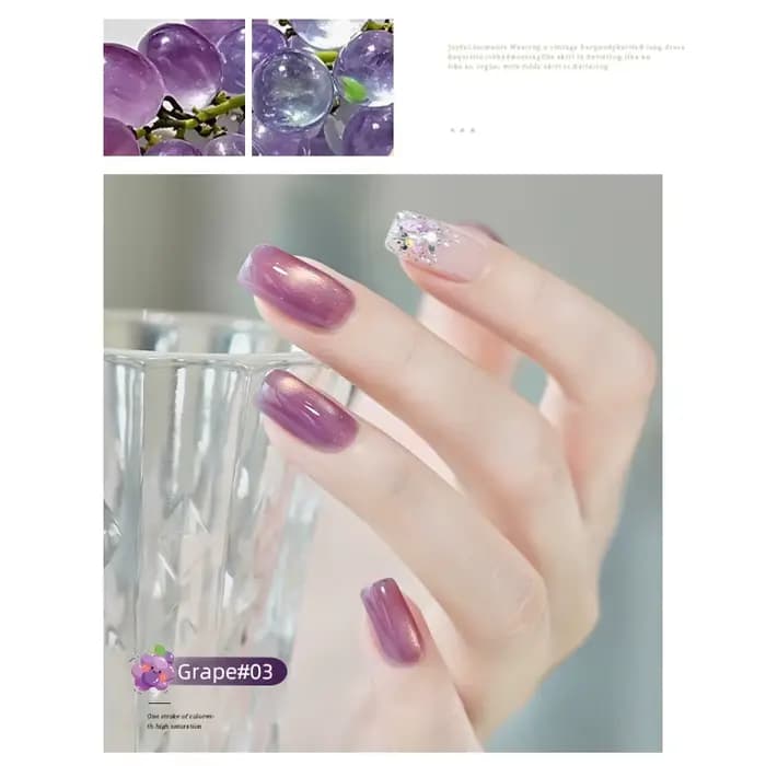 Vernis à ongles Gel œil de chat aux fruits, couleur parfaite, ensemble de vernis à ongles Ge à paill