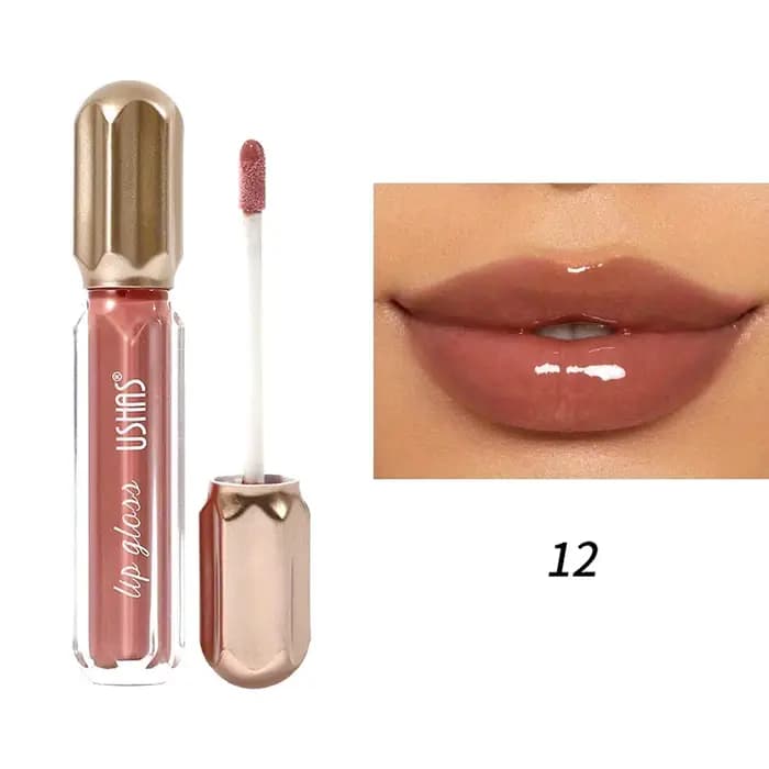 Gloss à lèvres effet miroir chatoyant, repulpant, hydratant, non collant, longue tenue, fini brillan