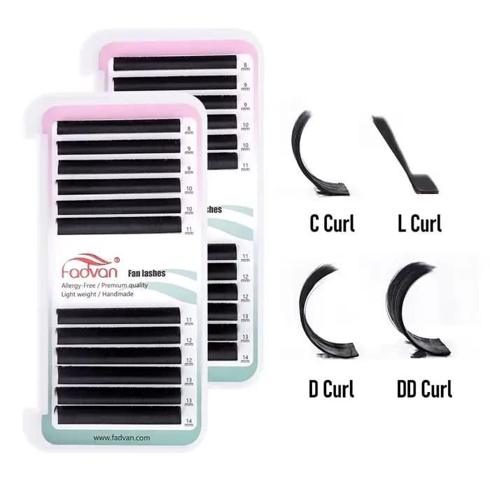 Extensions de cils faciles à éventer, faux vison, cils évasés, cils doux, volume russe, 10 étuis
