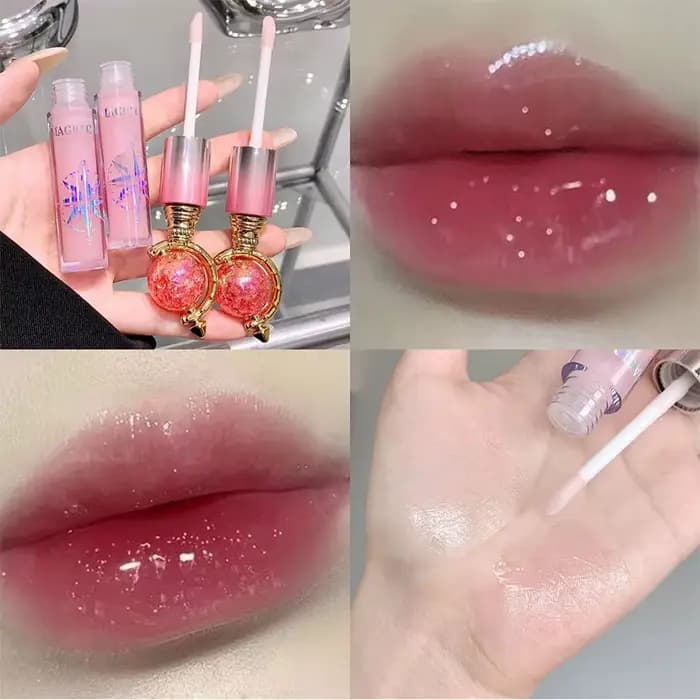 Gloss à lèvres hydratant longue durée Magic Castle, rouge à lèvres effet verre non-tachant, finition