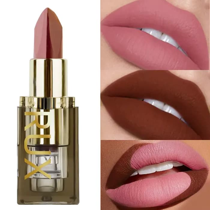 Rouge à lèvres mat bicolore rose, maquillage imperméable, facile à utiliser, recharge de rouge à lèv