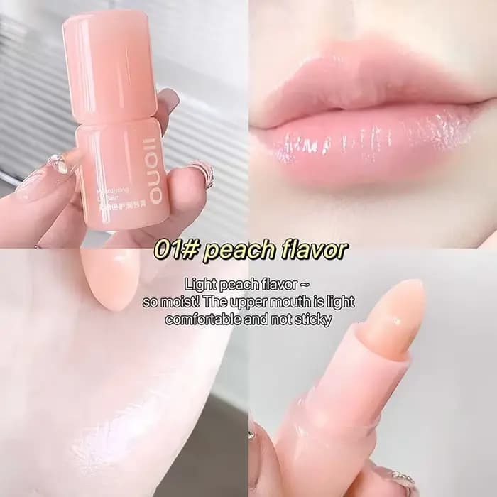 Baume hydratant à la pêche pour les lèvres, sans tour, transparent, 1 pièce