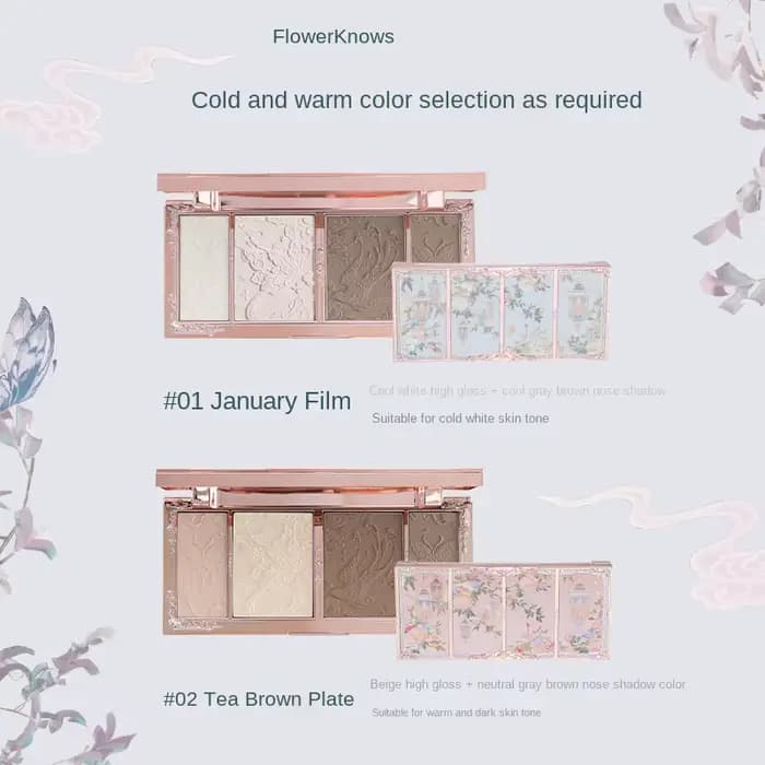 Fleur connaît le maquillage papillon nuage collier Collection en relief surbrillance et Contour Pale