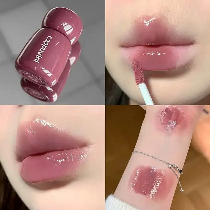 Gloss à lèvres mat et miroir, hydratant, effet eau, 12 couleurs, rouge à lèvres liquide velours gris
