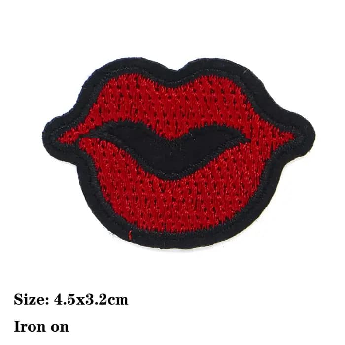 2 pièces mode brillant lèvres Sexy rouge à lèvres paillettes icône brodé Applique pour vêtements bri