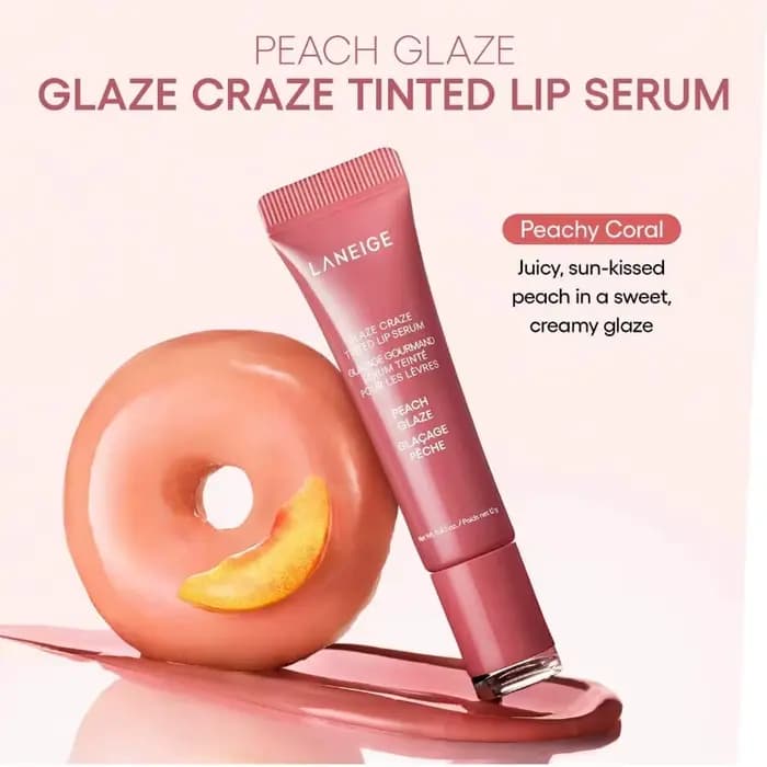 Baume à lèvres Laneige Donut Strawberry Sugar, brillant et repulpant, hydratant, exfoliant doux, soi