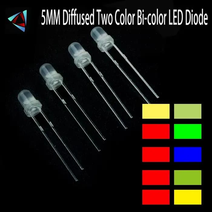 40 pièces LED 5MM rond diffusé rouge et vert/rouge et vert/rouge et jaune vert/rouge et jaune deux c