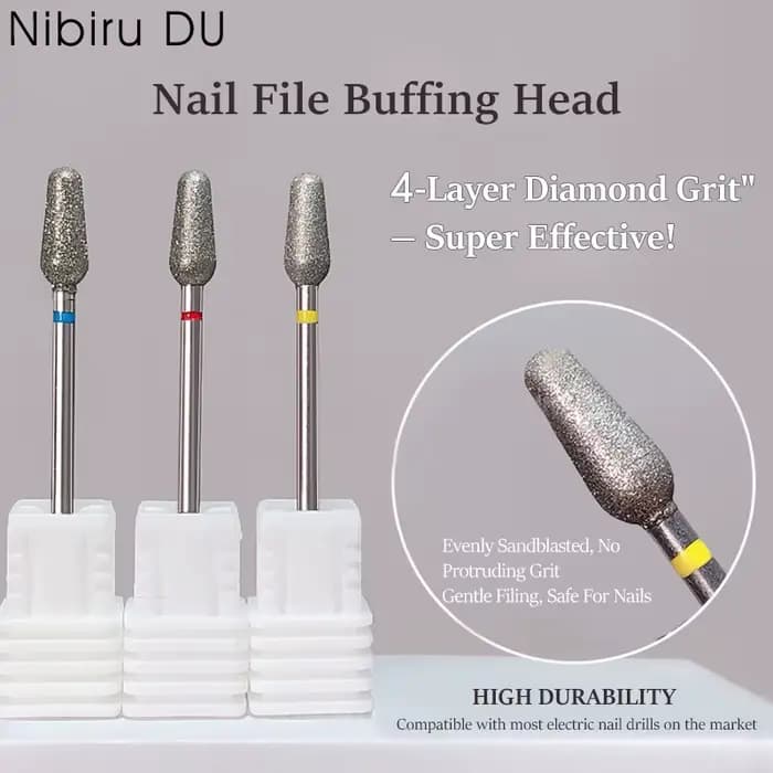 Foret à ongles électrique en diamant, lime à ongles en sable, outil de manucure pour le polissage de