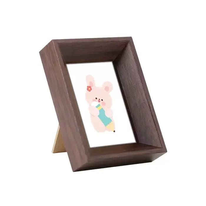 Cadre photo miniature personnalisé, design stéréoscopique, cadre photo en bois, décoration autoporta