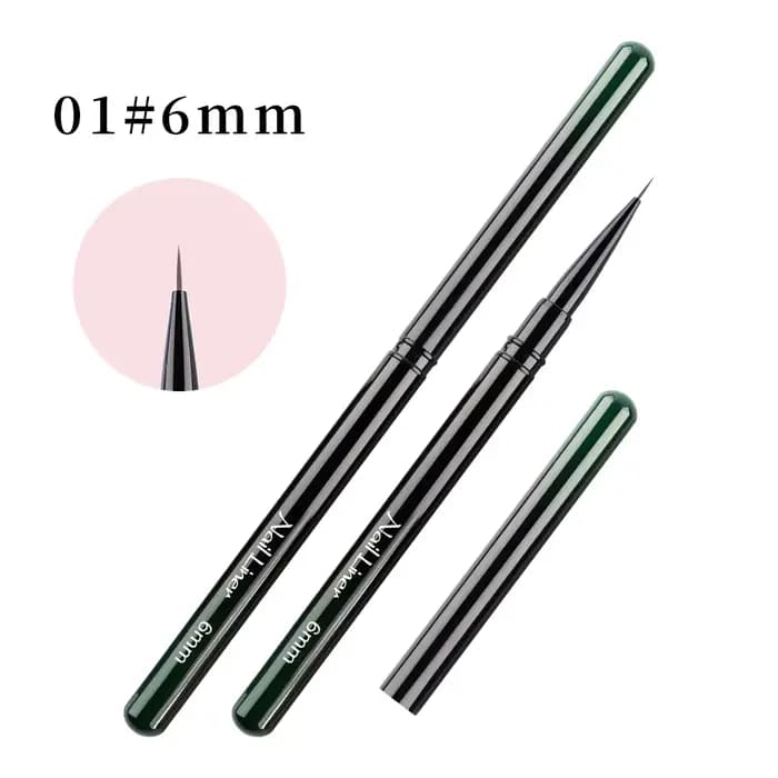 Brosse de revêtement pour Nail Art de couleur noire, avec manche en métal, constructeur de Gel UV ac