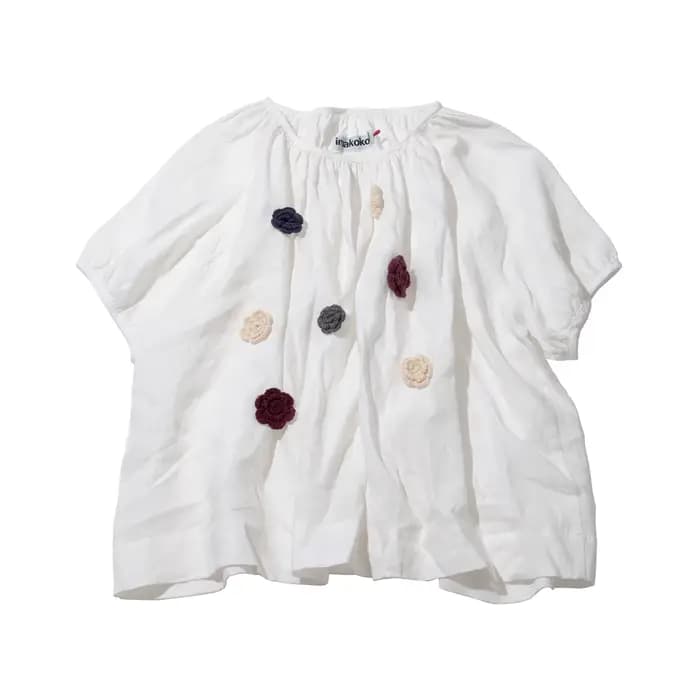Chemise en lin blanc pour femme, imakokoni, originale d'été, décontractée, artistique, de niche, hau
