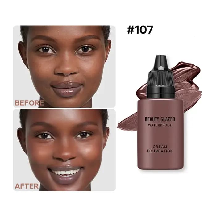 BEAUTY GLAZED-Fond de teint liquide 24 heures HD, couverture complète 256, fond de teint imperméable