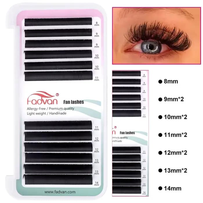Extensions de cils faciles à éventer, faux vison, cils évasés, cils doux, volume russe, 10 étuis
