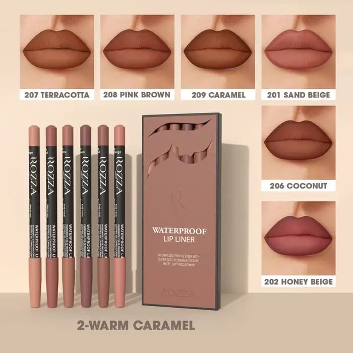 Rozza – ensemble de crayons à lèvres imperméables, doublure précise sans poids avec Texture Super do