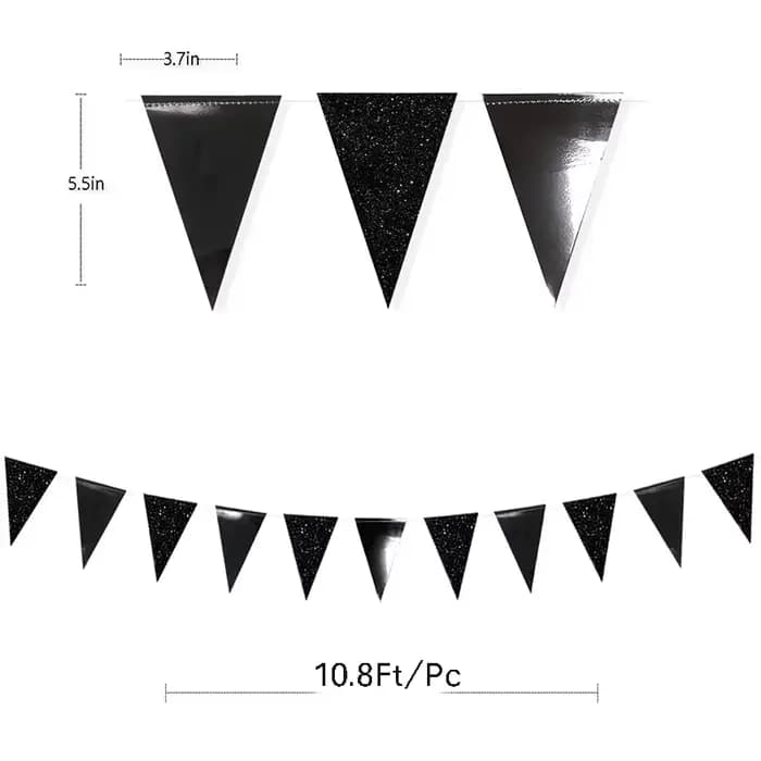 Guirxiété à paillettes pour fête d'anniversaire, bannière triangulaire, drapeaux en papier, banderol