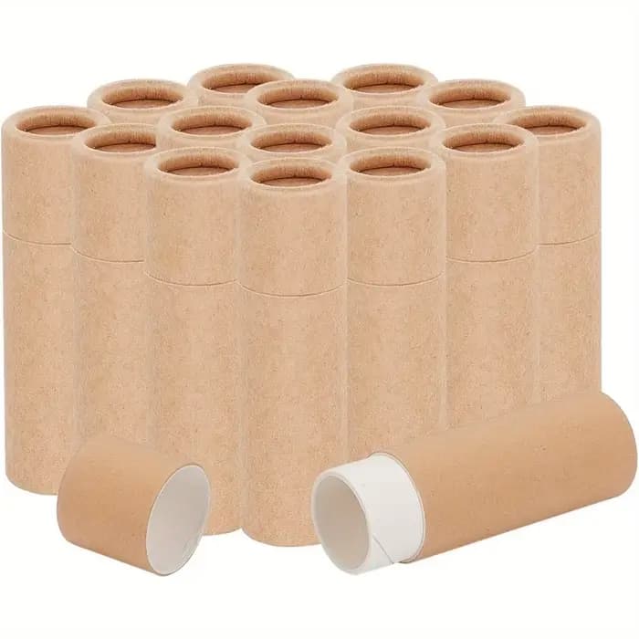 Tubes de baume à lèvres en carton jaune, conteneurs cosmétiques ronds vides pour bricolage de rouges