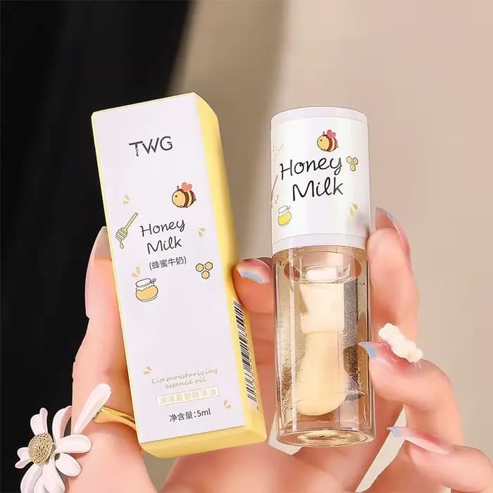 Huile pour les lèvres au miel et au lait de pêche, soulage le brillant à lèvres hydratant sec, estom