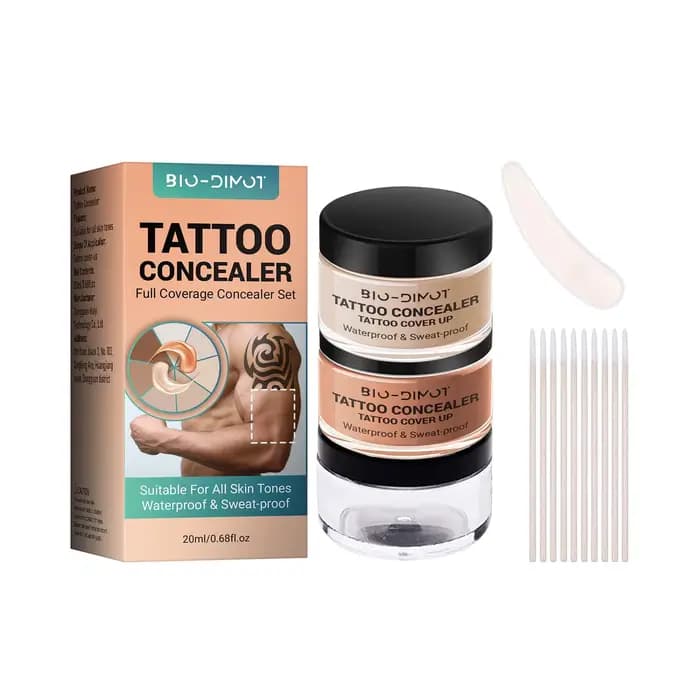 Correcteur imperméable à couverture complète, 2 couleurs, pour tatouages, cicatrices, fond de teint 