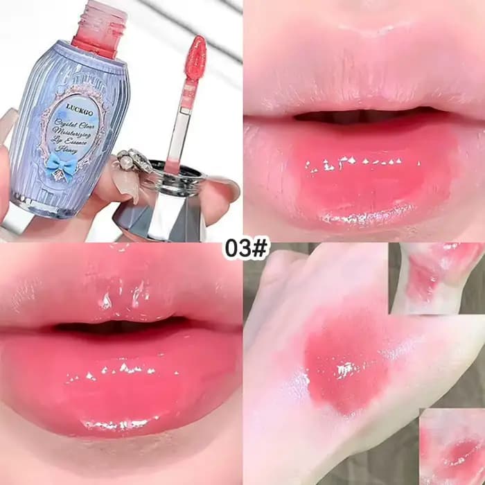 Lckgo Crystal Clear Moisture Lip Essence Gloss - Baume à lèvres hydratant pour amélioration des ride