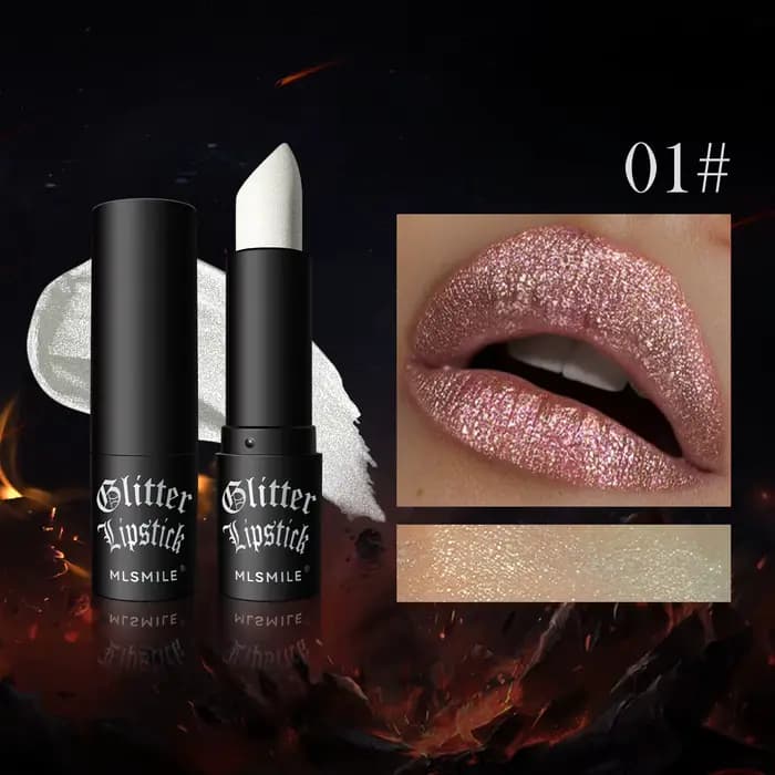 Rouge à lèvres MLSMILE Diamond Glitter, style punk, nude mat, ne se décolore pas, nacré, rouge sexy,