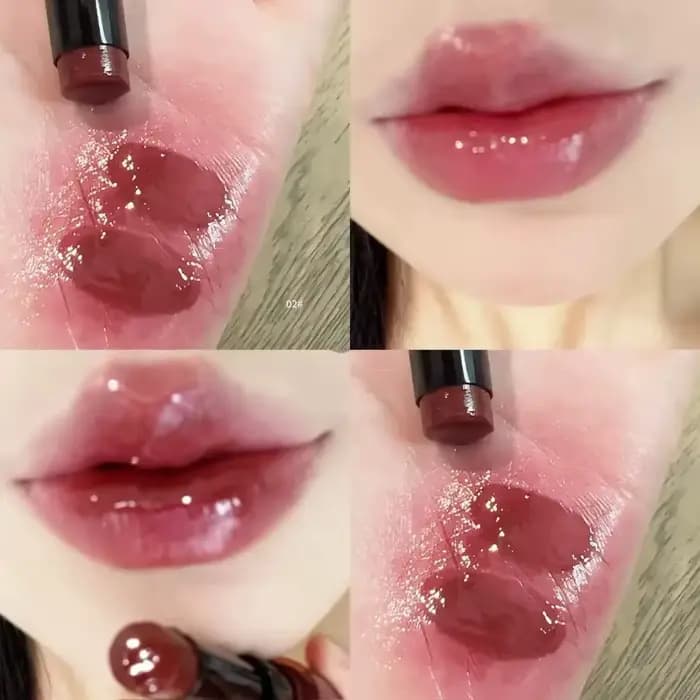 Rouge à lèvres brillant effet miroir, teinte rouge cerise, hydratant, waterproof, longue tenue, glos