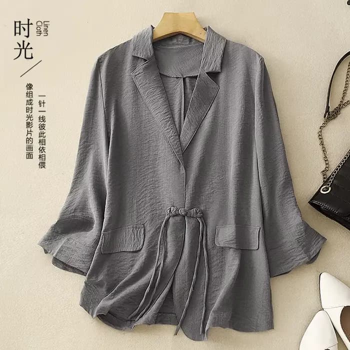 Veste décontractée en coton et lin pour femme, nouvelle collection printemps-été, style artistique, 