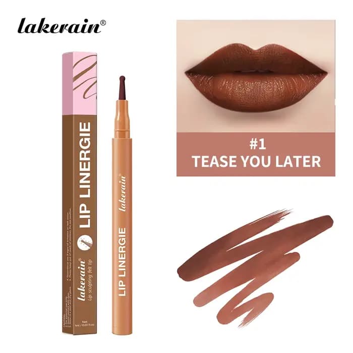 Lakerain – crayon à lèvres imperméable, sans transfert ni taches, longue durée, pointe en feutre à b