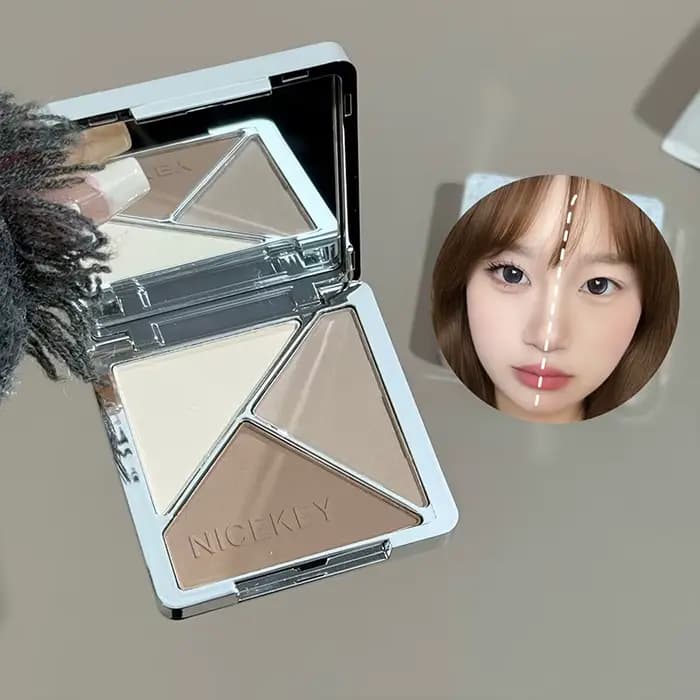 NICEKEY Kits de Maquillage Polyvalents Incluant 4 Baumes à Lèvres, 1 Fard à Joues, 1 Poudre Compacte