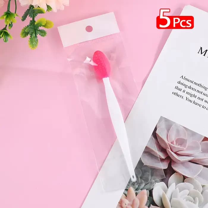 5 pièces brosse à lèvres gommage brosse en Silicone outil Double face Mini brosse exfoliante brosse 