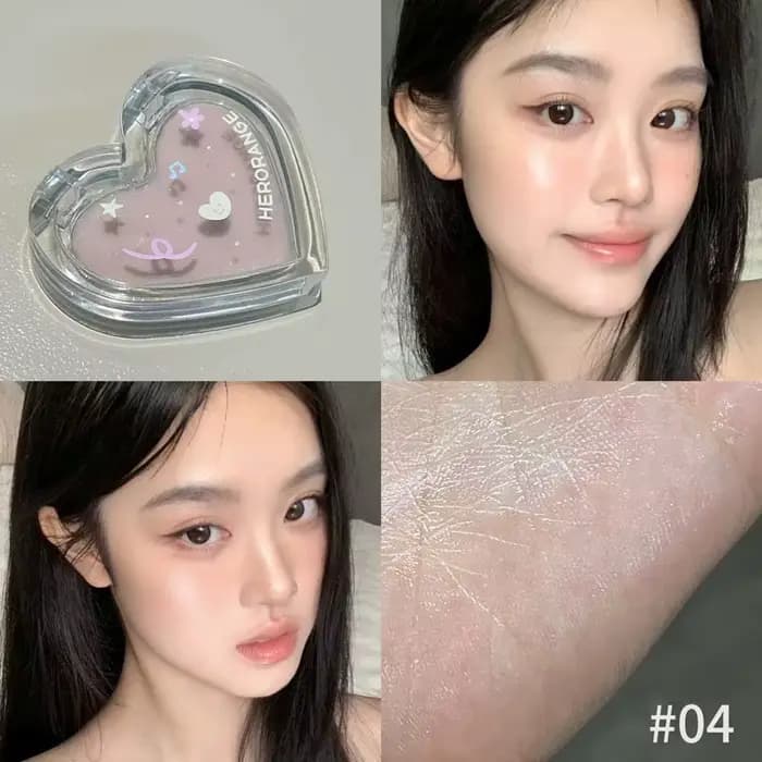 HERORANGE Monochrome Water Gloss Rouge Blusher Cream Balm Makeup Brightening Face Moisturizing Highl