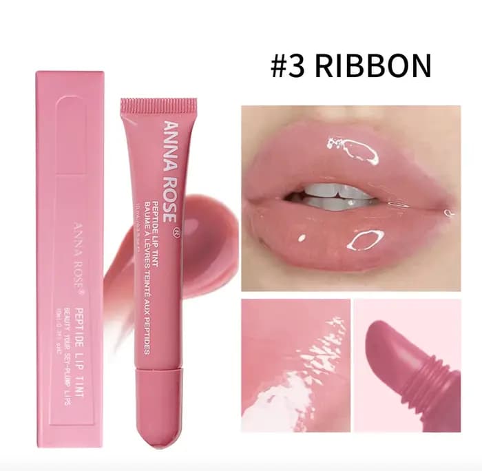 Ensemble de teintes à lèvres infusées de peptides - 4 teintes de gloss gelée, gloss hydratant, coule