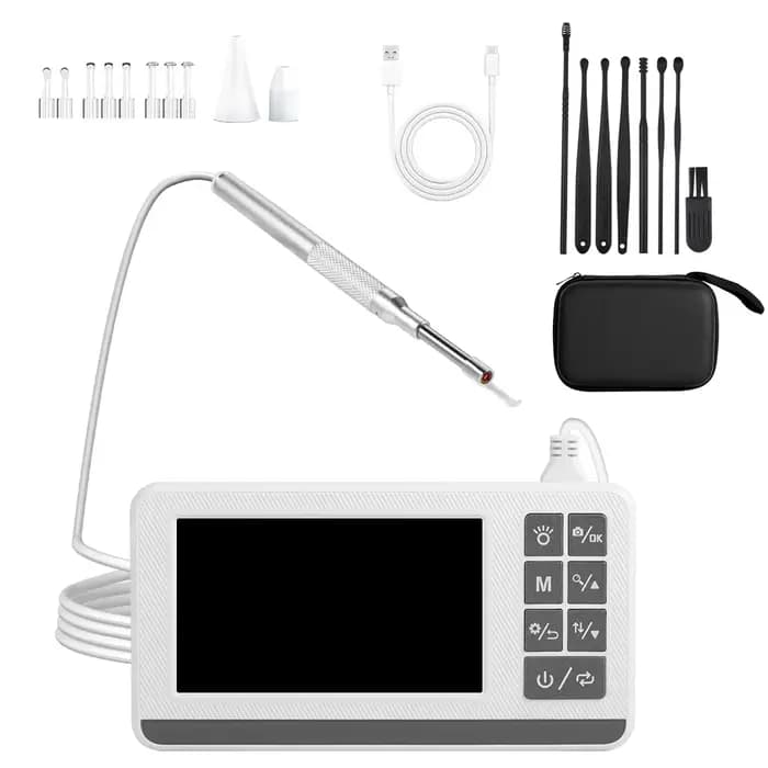 Caméra endoscopique auriculaire, écran LCD 4.3 pouces, Otoscope avec caméra auriculaire légère avec 