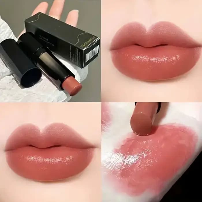 Rouge à lèvres miroir brillant – Ombre rouge marron, hydratant, imperméable, durable, unisexe, parfa