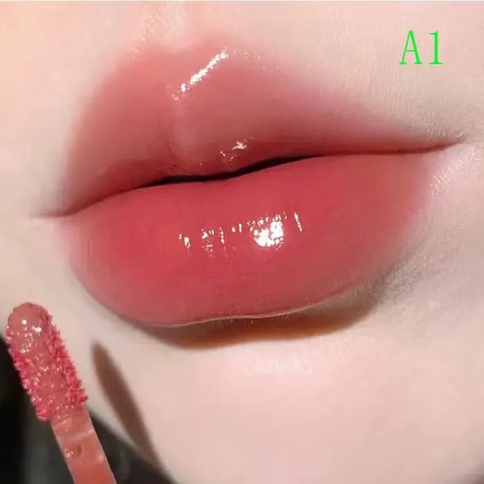 HERORANGE noir miroir brillant à lèvres durable aqueux glaçure à lèvres translucide brun foncé rouge