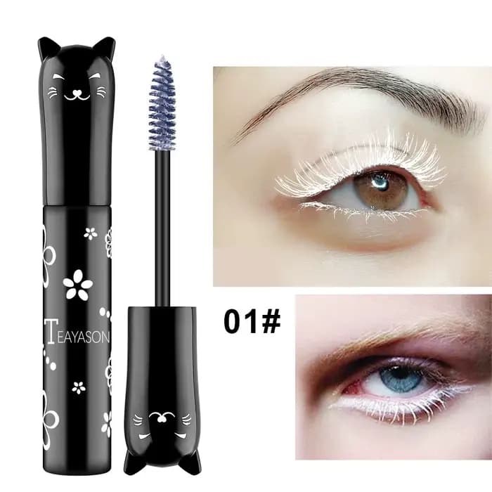 Mascara en fibre optique bouclée, extension de cils, imperméable, sans bavure, bleu, vert, rose, noi