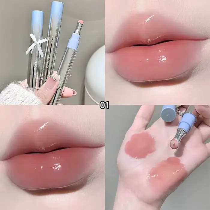 Gloss à lèvres à l'essence aqueuse effet miroir, longue durée, non collant, repulpant, rouge à lèvre