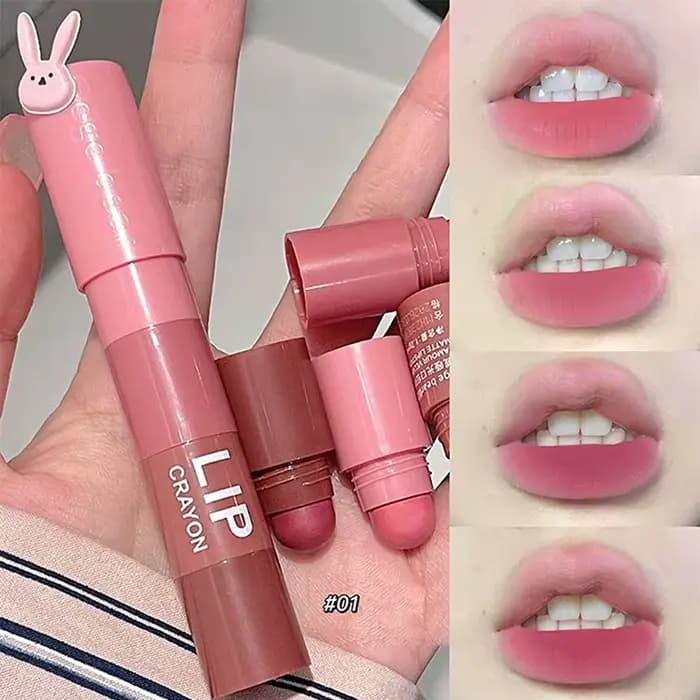 4-en-1 crayon rouge à lèvres mat velours super ours gege de garder le maquillage rose rouge longue t