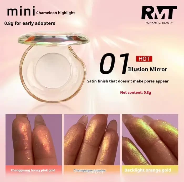 RMT – poudre Fine caméléon à haute brillance, violet mat, crème, fard à joues brillant, éclaircissan