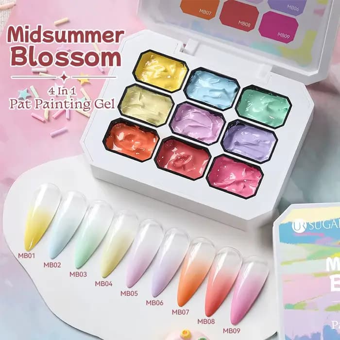 UR SUGAR 9 couleurs 4 en 1 Pat peinture Gel Y2K dégradé Blush couleur Semi Permanent tremper UV & LE