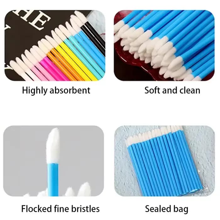 100 pièces brosse à lèvres brosse d'extension de cils pinceaux de maquillage pour Extension de cils 