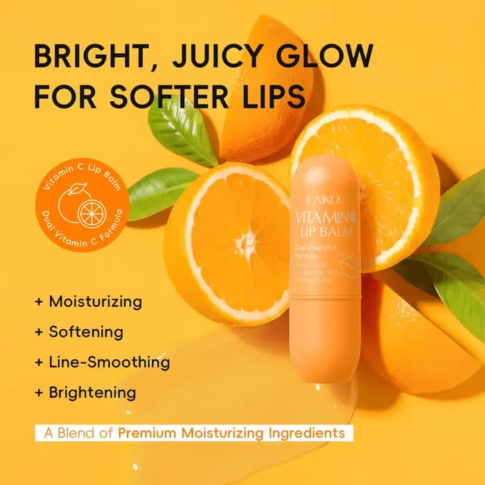 Baume à lèvres à la vitamine C LAIKOU 3,5 g, hydratant, lisse, doux pour les lèvres, soin nourrissan
