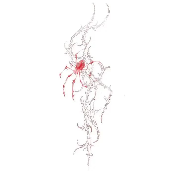 Tatouage temporaire araignée rouge Sexy pour femmes homme bras Art épine faux tatouage gothique tato